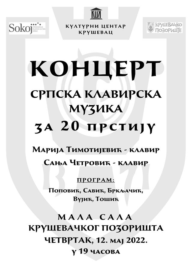 Srpska klavirska muzika za 20 prstiju plakat Copy